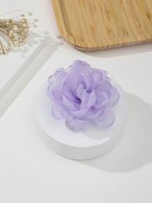 Novo Clipe de Cabelo e Broche 2 em 1 de 9cm com Design de Flor de Chiffon, Acessórios de Cabelo de Verão para Mulheres, 1 Peça Grampo de Cabelo Garra Boho Dia dos Namorados, Acessórios de Cabelo, Material Escolar
