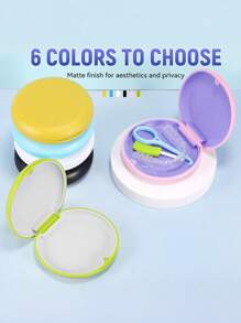 1pc Portable Dental Orthodontic Retainer Holder, Storage Box For Invisible Braces & Tooth Correction Accessories, Baskets, Bins & Containers For Home Organization - Multicolor - View 12