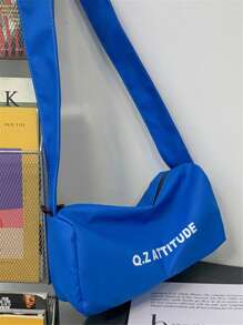 新款时尚简约男士单肩包，小众休闲百搭学生班包，男士健身斜挎包，新款轻便通勤男士背包，百搭字母纯色背包