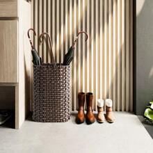 Wicker Umbrella Holder Indoor Outdoor, Decorative Hand Woven Umbrella Stand Rack For Home, Entryway Rustic Farmhouse Multipurpose Narrow Tall Basket (Brown) - 棕色 - 查看 6