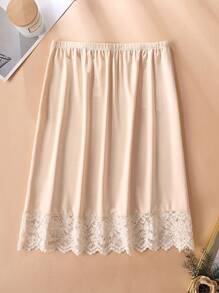 1pc Women Soft High Waist A-Line Midi Skirt, Stretchy Flared Lace Trim Bodycon Slip Skirt, Versatile Bohemian Style Shapewear Underskirt, Anti-Flashing Inner Dress, Y2K Essential, Suitable For Daily, Vacation, Date, Party, Wedding, Mother's Day, Valentine's Day Couple Gift - Multicolor - View 6