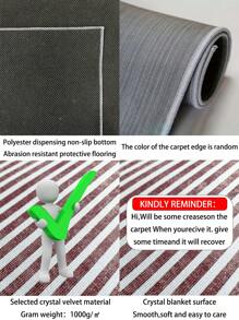 1 pieza Alfombra de pasillo estilo minimalista moderno color gris, de terciopelo cristalino, 1000 g/㎡, rectangular, antideslizante lavable, decoración del hogar, adecuada para sala de estar, cocina, comedor, oficina, todas las estaciones