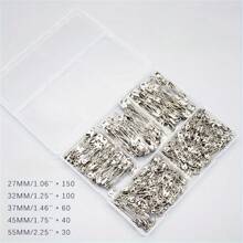 120 件安全别针，各种安全别针，银色，安全别针，小安全别针，散装安全别针，大安全别针，服装安全别针万圣节万圣节配饰教师节珠宝服装配饰包饰办公室配饰圣诞礼物 - 彩色 - 查看 5