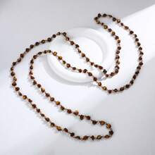 Bohemian Style Beach Necklace, Colorful Seashell Beaded Long Necklace For Women - Coffee Brown - View 4