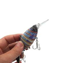 1pc Multi-Jointed Artificial Bait With Blood Slot Hook, Realistic Crankbait Fishing Lure For Bass/Trout, Fishing Gear And Accessories - Multicolor - View 10