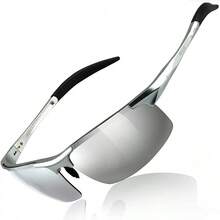 DUCO Mens Sports Polarized  UV Protection  For Men 8177s - 銀色鏡框 Revo 鏡面鏡片 - 查看 1