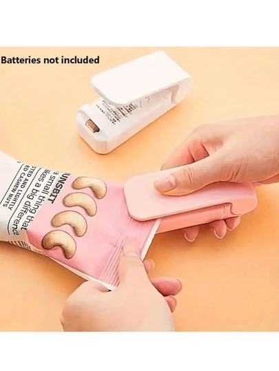 Portable Mini Heat Sealer For Food Bags,Vacuum Food Sealer Plastic Bag Heat Sealing Snacks Sealer Machine Poly Tubing Plastic Bag Kit Tool - Thermal Plastic Bag Closure For Freshness - Easy To Use Packing Kitchen Accessory ( Batteries Not Included )