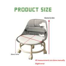 带脚轮的旋转凳，亚克力可移动靠背椅，带轮子的便携式紧凑型家用凳