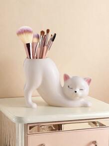 1pc Cute Whimsical Cat-Shaped Resin Vase-A Classic Decorative Statue, Used For Cosmetic Desktop Storage, Floral Display, Home And Office Decoration, Unique Talk, Adding A Playful And Elegant Feeling, Vases, Flower Pots, Table Ornaments, Flower Pots, Bud Vases. Gifts Birthday Graduation