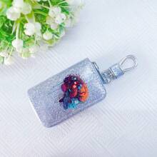 Car Key Bag Uniform Car Key Storage Bag Creative Keychain Blingbling Car Key Protector Secure Zipper Closure Protector Stylish Waist Pocket Car Key Protector Unisex For Women Mini Wallet,1pc Black & Gold PU Leather Car Key Case - Multicolor - View 73