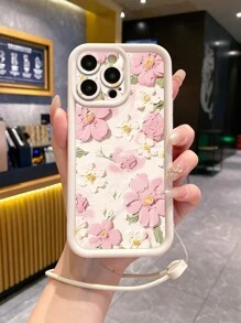 1pc Painting Flower Pattern Phone Case With Precise Hole Design, Protective Camera Lens Anti-Shock, Compatible With IPhone 11 Pro Max/12 Pro Max/13 Pro Max/14 Pro Max/15 Pro Max/16 Plus/16 Pro Max, Redmi, OPPO/Realme, VIVO, Infinix, Honor, MOTO, One Plus