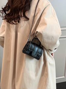 1pc Mini Fashion Crocodile Pattern Handbag With Adjustable Crossbody Chain - View 9