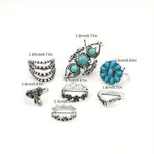 26 stuks diverse turquoise ringen in Boheemse stijl, geschikt voor casual gebruik, willekeurige mix