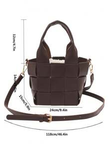 Bolso de cuadros tejido Nuevo diseñador Bolso de hombro de moda de piel de PU para mujer Bolso de señora