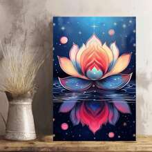 1 Pc Bright Color  Wooden Framed Canvas Painting -  Thickness 2.25cm/0.9inch,Home Gift Decoration, Room Decoration Aesthetic, Wall Decoration Art, Perfect Gift, Autumn And Winter Wall Decoration, Living Room Decoration, Bedroom Decoration, Kitchen Decoration, Entry Decoration, Bathroom Decoration, Direct Wall Painting, High Quality Wall Painting Poster - 藍色 - 查看 1