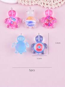 5pcs Fashion Big Size Ocean Turtle Resin Pendant For Women DIY Keychain Jewelry Making