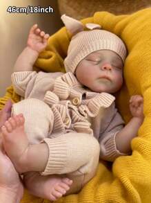 可爱的 18 英寸 46 厘米重生婴儿 Eric，柔软的身体配以布料，乙烯基四肢和头部，手工制作的仿真新生儿娃娃，带有可见的静脉和血管，可收藏的儿童礼物玩具