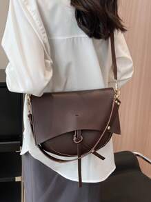 2pcs/Set Women's New Solid Color Soft Fabric Fashion Casual Adjustable Shoulder Strap PU Lightweight Shoulder Crossbody Bag