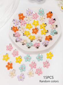 10/15/20 件多色编织网雏菊花发夹，可爱女孩发饰，甜美发型装饰 - 彩色 - 查看 12