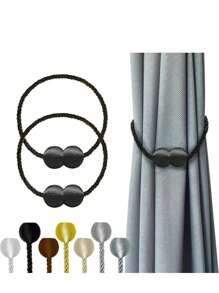 2 Pieces Retro Style Magnetic Curtain Tie-Plastic Elegant Rope Tie-Strong Magnetic Curtain Clip, Suitable For Living Room, Bedroom, Home And Office.