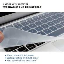 Cubierta protectora de teclado universal de silicona ultra delgada, impermeable y a prueba de polvo para portátil de 13", 14" y 15.6", (Cubierta de teclado de portátil universal de 15" a 17.3") - Diseño ANSI (versión de EE. UU.) - Ver 1