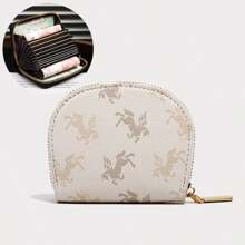 1pc Unicorn High-End Fashion Card Wallet With Multiple Card Slots, Large Capacity Driver's License Card Holder, Brown Wallet, Beige Wallet, Men's Wallet, Women's Wallet, Zipper Leather, Waterproof, Easy To Clean, Portable, Travel Accessories - Multicolor - View 10