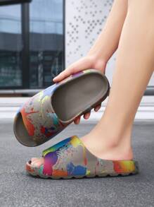 Plus Size Men's Fashion Versatile Durable Anti-Slip Cushion Beach Sandals, Waterproof Anti-Sweat Anti-Odor Rebound Colorblock Soft Bottom Slippers - Brown - View 5