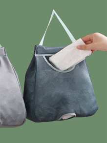 1 pieza Organizador de bolsas de basura plegable, bolsa de malla de almacenamiento montada en la pared sin perforaciones, bolsa de almacenamiento de malla, dispensador de estantería de bolsas de plástico, utensilios de cocina - Multicolor - Ver 2