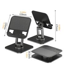 1pc Tablet Stand Suitable For IPad, Mobile Phone Holder, Foldable Rotatable Desktop Office Stand, 3-Axis Adjustable, Large Square Metal Base, Plastic Panel, Portable Travel Stand