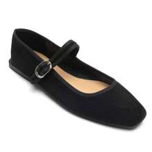 Casual Versatile Simple Solid Color Flat Shoes - Black - View 4