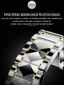 BINBOND 2 件情侣石英表罗马数字时尚不锈钢防水男士腕表女士情侣手表情人节情侣礼物 - 白色 - 查看 8