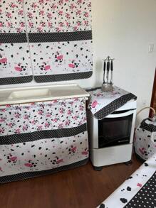 Complete Kitchen Set 10 Pieces Sink Curtain Window Tablecloth In Printed Oxford Fabric - vaquinha poá - 查看 4