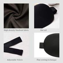 قناع عين واحد للعزل الضوئي، قناع نوم سفر، قناع استرخاء وراحة العين للتمارين والرياضة - الأسود - مشاهدة 4