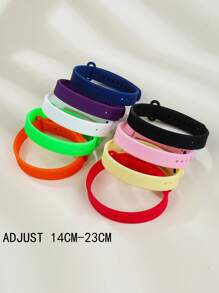 1 件可调节扣纯色男士手链，简单实用，多功能