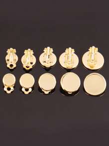 10pcs Stainless Steel Clip On Earrings Blank Base Cabochon Cameo Ear Clip With Trays Bezels Setting For Diy Jewelry Making Supplies - Ear Clip - View 7