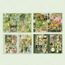 4pcs/Set Vintage Style Cuisine Stickers, Travel Series, For Scrapbooking DIY Decoration