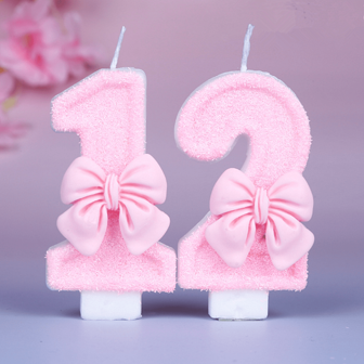 1 stuk verjaardagskaarsen met cijfers, roze kaarsen met cijfers 0-9, wereldwijd populaire romantische kaarsen met cijfers voor verjaardagstaartdecoratie, kaarsen voor een jubileumfeest, glanzende cadeaus voor afstuderen en bruiloften