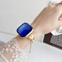 1 Peça Pulseira de Apple Watch para Mulher, Pulseira de Metal Compatível com Apple Watch 45/46/49/38/40/41/42/44mm, Design Floral, Adequada para Apple Watch Ultra/SE/Séries 10/9/8/7/6/5/4/3/2/1