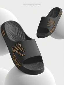 Men's Fashion Slippers For Summer - Non-Slip, Odor-Resistant Indoor House Shoes With Cartoon Design, PVC Material, Easy Slip-On - Black - View 10