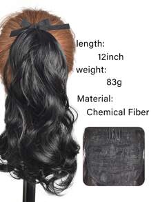 Pinzas para cola de caballo con lazo, peluca artificial y peine para cabello ondulado para el Día de San Valentín, extensiones de cabello rizado para niños