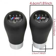 5/6 速换档旋钮，皮革换档旋钮更换换档杆适合大多数手动汽车/卡车与宝马 E36、E46、E34 兼容 - 黑色 - 查看 2