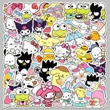 Sanrio 50 piezas Pegatinas surtidas de Sanrio, dibujos animados lindos, a prueba de agua, decorativas para papelería