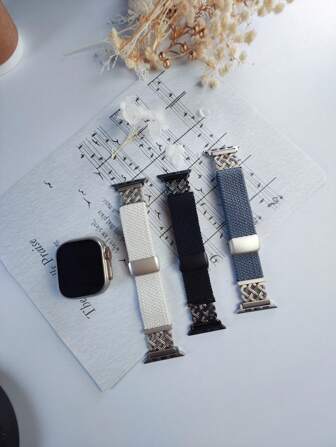 凯尔特结编织弹性表带，带金属扣，适用于 ，中国结 表带 38 毫米 40 毫米 41 毫米 42 毫米 44 毫米 45 毫米 46 毫米 49 毫米，男女款，可调节快拆尼龙单圈弹性表带，适用于 Series 10 9 8 7 6 5 4 3 SE Ultra