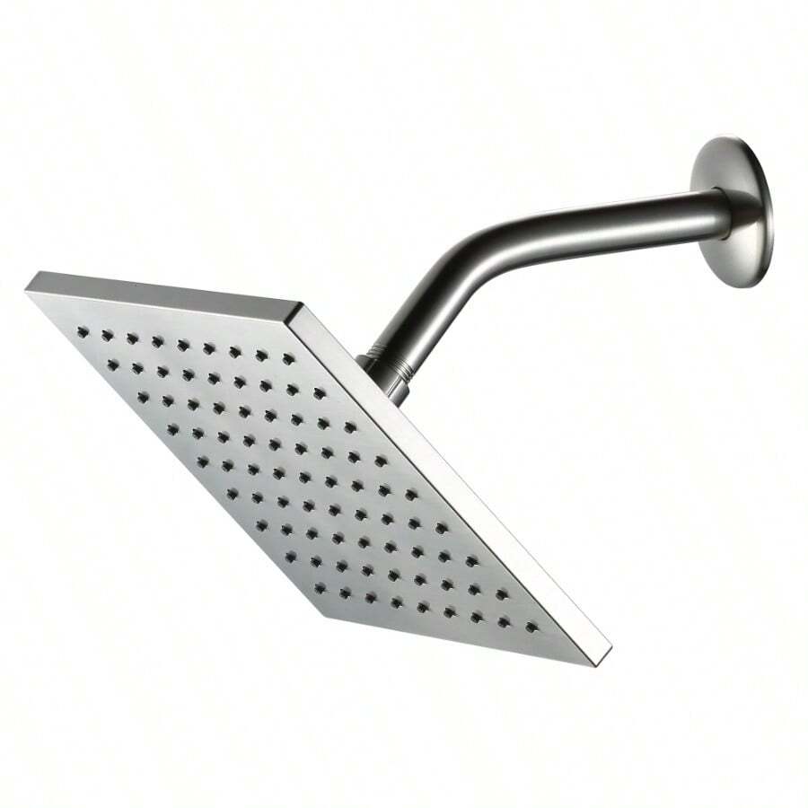 方形缎面镍质淋浴喷头 家居浴室装饰 夏季