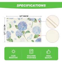 1-Piece, 4-Piece, 6-Piece Fresh Purple Floral Spring Series Placemats, 30 * 45cm Asymmetric, Animal, Plant Pattern Table Decoration, Spring Holiday Tablecloth Table Mat, Coaster Suitable For Family Parties, Kitchen Decoration, Restaurant, Company Gatherings