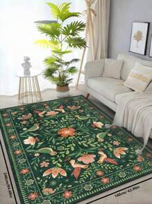 Pastoral Style Decorative Carpet With Floral And Bird Patterns, Suitable For HomeRugs In Courtyards, Bedrooms, Living Rooms, Kitchens, And Door Mats