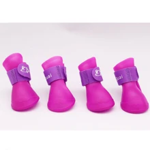 Set da 4 pezzi Scarpe anti-pioggia per cani e gatti di piccola taglia, antiscivolo, impermeabili, stivali di gomma per uso esterno, accessori per animali domestici