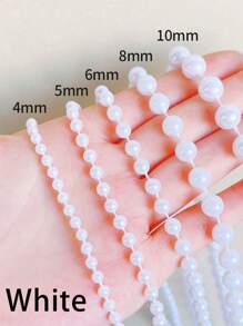196.85 英寸 4 毫米仿白珍珠串珠花环仿珍珠亚克力珠塑料花环绳美丽优雅的白色亚克力珠串特别适用于婚礼派对生日珠宝配饰婚礼生日派对装饰 - 彩色 - 查看 2