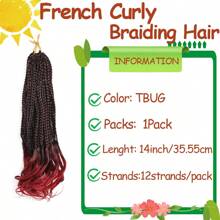 French Curly Braiding Hair Wigs 14 Inch Stretched Bouncy Braiding Hair Wavy Braiding Hair Synthetic Hair Extensions