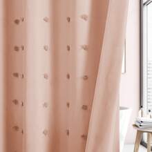 1pc Pink Plush Embroidered Ball Tassel Shower Curtain, Simple 3D Cut-Out Waterproof Polyester Bathroom Curtain, Comes With Hooks Home Bathroom Decor Fall Decor Bathroom Accessories Back To School - Pink - View 8